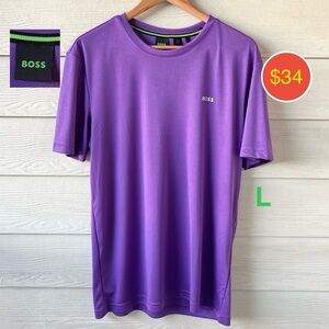 Hugo Boss Men’s T-Tech Purple Shirt Large Made in Turkey